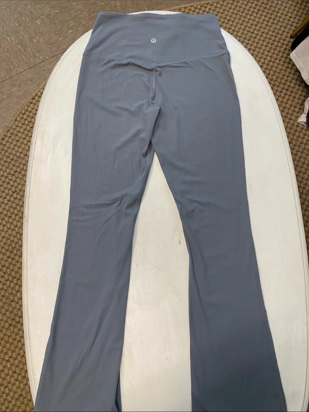 lululemon athletica Ribbed High-Waist Flare Leggings — Slate Blue Gray